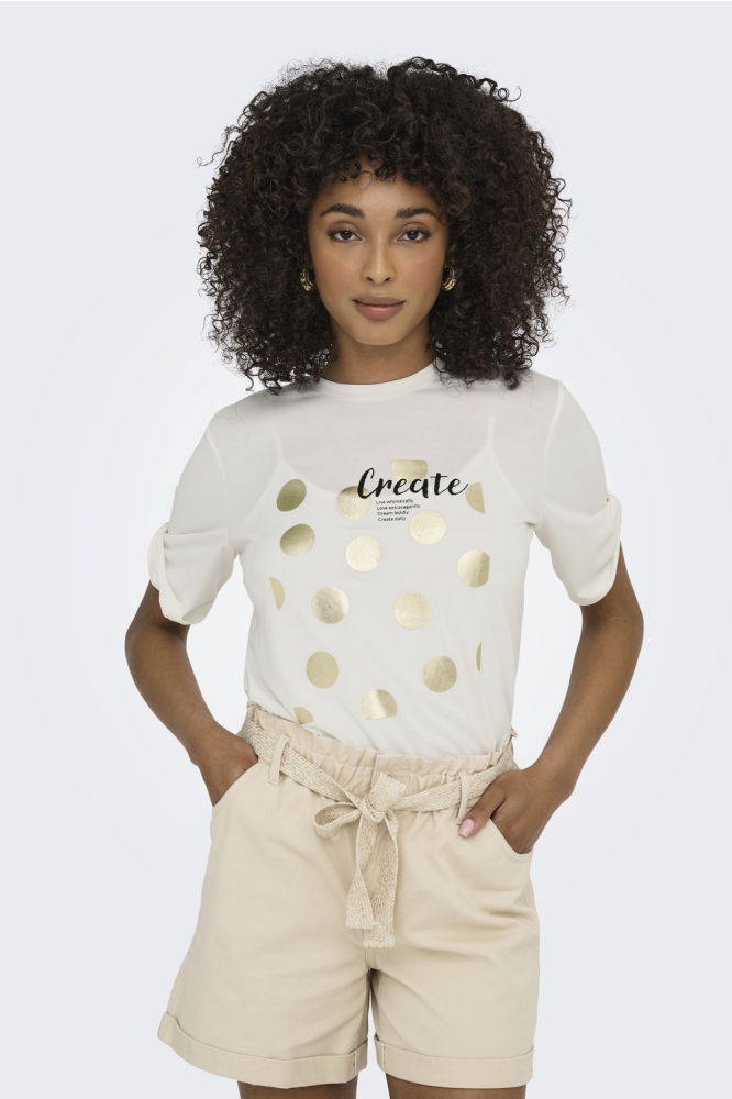 ONLFREE LIFE S/S CREATE TOP BOX JRS 15349921 CLOUD DANCER/CREATE